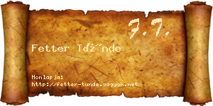 Fetter Tünde névjegykártya