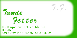 tunde fetter business card